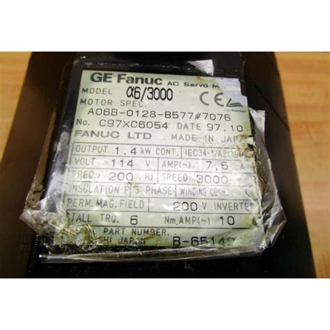 GE Fanuc A06B 0128 B577 7076 Servo AC Motor B 651425 A63000 Used