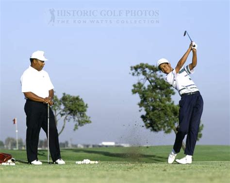 Earl and Tiger Woods practice-1992 - Historic Golf Photos