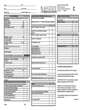 Fillable Online K State Curriculum And Graduation Requirements Guide