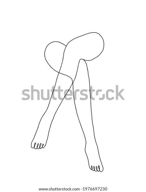 Legs Wall Artcontinuous Line Drawingoutline Logo Stock Vector (Royalty Free) 1976697230 ...