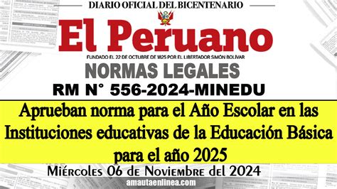 Resolucion Ministerial N° 556 2024 Minedu Aprueban La Norma Técnica