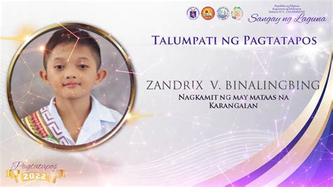 Talumpati Ng Pagtatapos May Mataas Na Karangalan Zandrix V