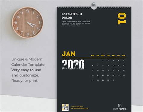 Minimalist Calendar 2020 on Behance