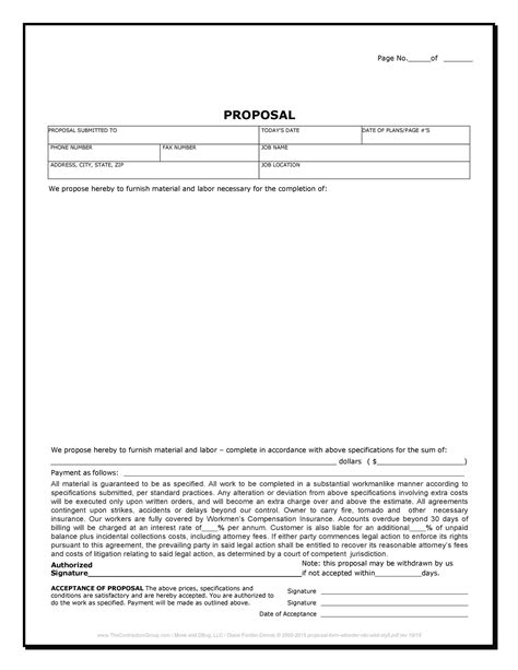 Free Contractor Proposal Template Sfiveband