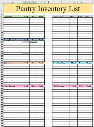 Free Online Printable Pantry Inventory List Access Anywhere