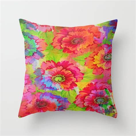 Fresh And Vivid Floral Throw Pillow By Clemm