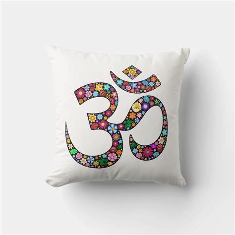 Om Aum Namaste Yoga Symbol Pillow Zazzle