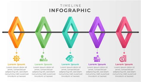 Premium Vector Creative Colorful Timeline Infographic With Five Options