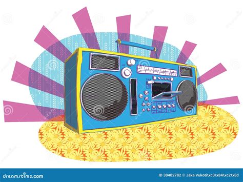 Retro Boom-box in Pop-art Manner Stock Vector - Illustration of collage ...