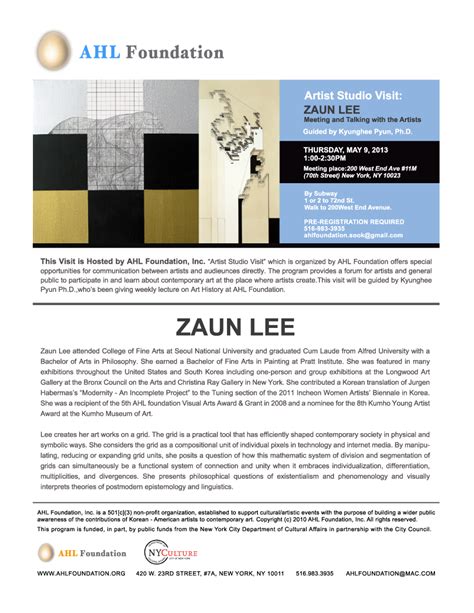 Studio Visit Zaun Lee AHL Foundation