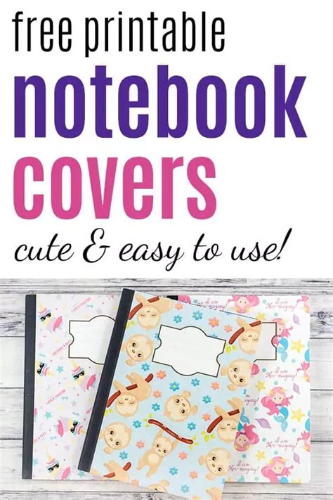 Easy Diy Notebook Cover Outrageously Cute Free Printable Composition