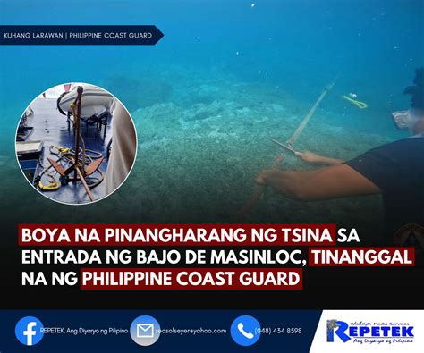 Boya Na Pinangharang Ng Tsina Sa Entrada Ng Bajo De Masinloc Tinanggal