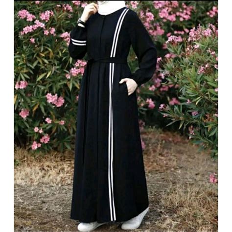 Jual Abaya Gamis Hitam AMIRA Polos Gamis Bahan JetBlack Saudi Kualitas