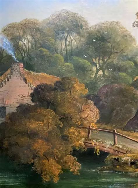 Large Stunning 19thc Arcadian Landscape Oil Painting In The 18th