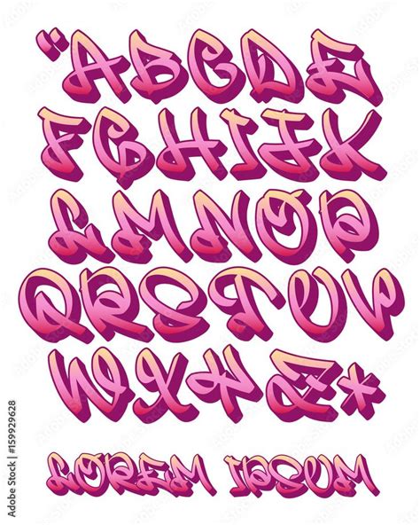 Graffiti 3D Alphabet Hand Written Vector Font Stock Vector Adobe