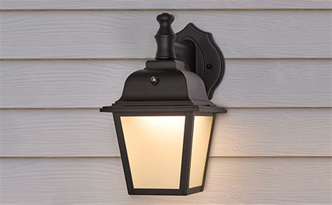 Led Porch Lantern Outdoor Wall Light Frosted Glass Photocell