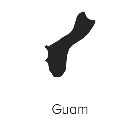 Guam Map Illustration - Silhouette, Outline, Guam Travel and Tourism ...