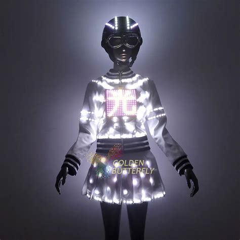 2017 LED dress Full color color changing luminous conjoined clothes remote control luminous ...