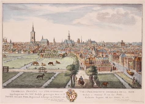 Originele Gravure E Eeuw Den Haag Geschiedenis