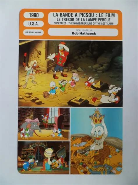 CARTE FICHE CINEMA 1990 LA BANDE A PICSOU LE TRESOR DE LA LAMPE PERDUE