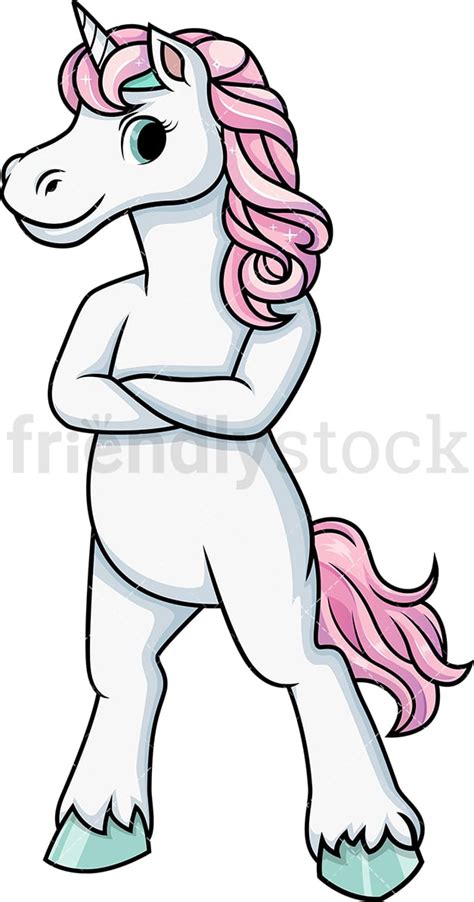 Fit Female Unicorn Cartoon Clipart Vector Friendlystock