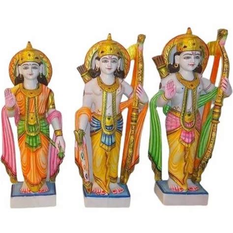 Painted Hindu Marble Ram Darbar Statue For Worship Size Feet At Rs