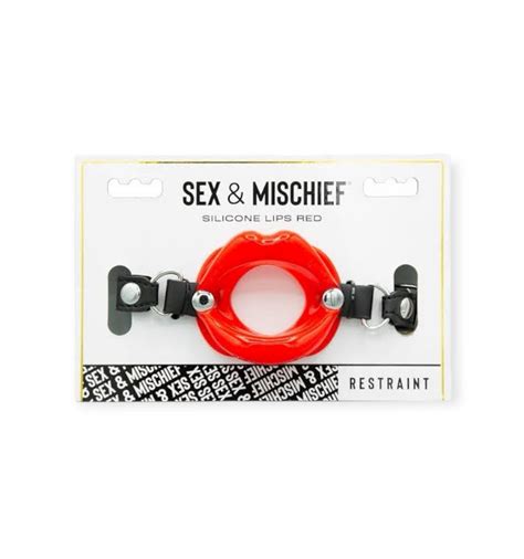 Sex Mischief Silicone Lips Open Mouth Gag Red Liberated Adult Shop