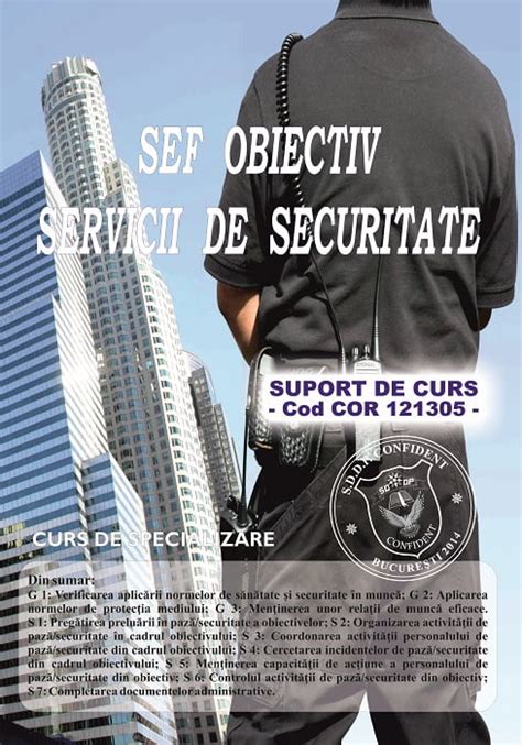 Curs Sef Obiectiv Servicii De Securitate SDDP Confident Cursuri