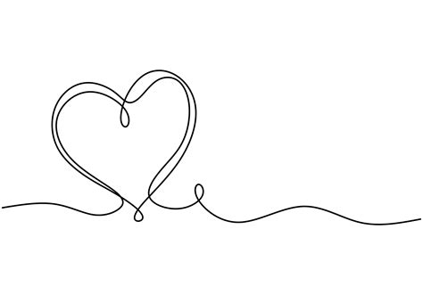 Heart Scribble Drawing Continuous One Line Hand Drawn Sketch Vector