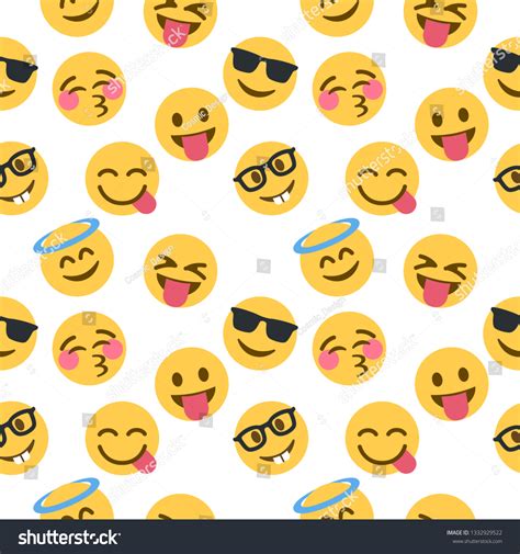 Emoticon Emoji Pattern Emoji Vector Illustration Vector De Stock