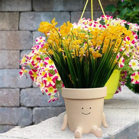 Jardini Re De Dessin Anim Souriant Sculpture Pot De Fleur Pour