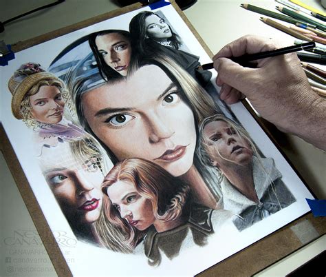 Anya Taylor Joy in colored pencils on Behance