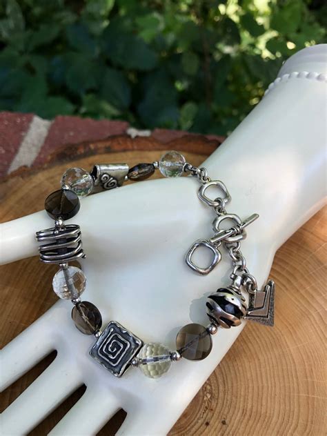 SILPADA Jewelry Retired Smoky Quartz Sterling Silver Bead Bracelet