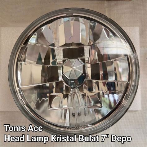 Jual Head Lamp Universal Bulat Round Inch H Glass Depo Taiwan