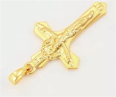 Dije Crucifijo Cruz Oro Laminado K Jesucristo Comuni N En Venta En