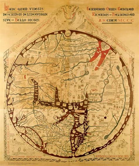 Hereford Mappa Mundi Von Richard Of Haldingham Kunstdruck