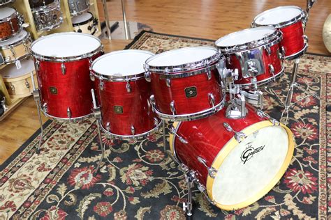 Consignment 1985 Gretsch Usa Custom Maple Drum Set Rosewood Finish 10