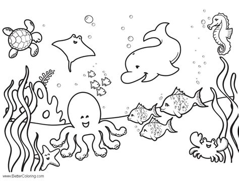 Under The Sea Coloring Pages Printable Printable Templates