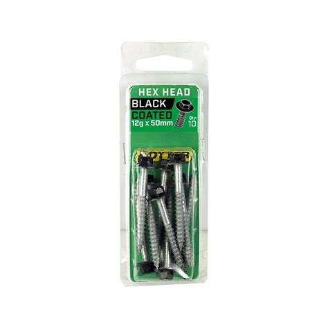 Otter 12 X 50mm Black Hex Head Screws 10 Pack Bunnings Australia