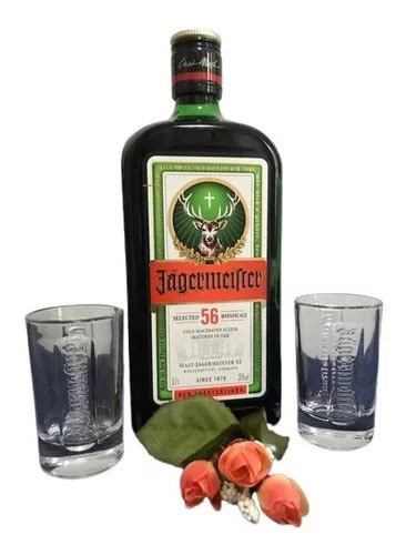 Kit Licor Jagermeister Garrafa 700ml 2 Copos Shot Transp Frete Grátis