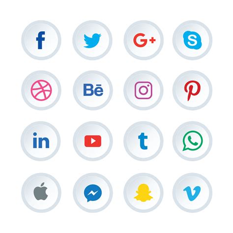 Set of social media icons. Social network vector symbols, Social Media