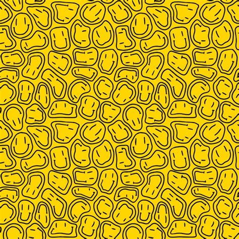 Premium Vector Seamless Pattern With Smiley Face Funny Happy Faces