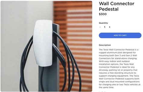 You Can Now Buy A Tesla Wall Connector Pedestal For 300 Usd