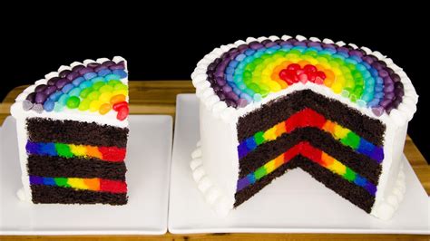 Inside Out Rainbow Cake With Rainbow Jelly Beans From Cookies Cupcakes