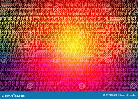 Colorful Color Background From A Matrix Of Binary Code Stock Illustration Illustration Of