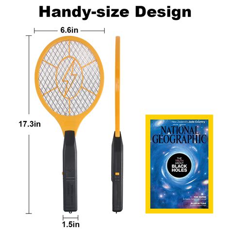 2 Pack Bug Zapper Electric Fly Swatter Mosquito Racket Indoor Outdoor For Pest With 3 Layer