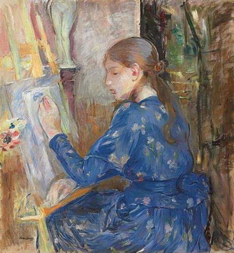 Junges Mädchen an der Staffelei von Berthe Morisot Kunstdruck