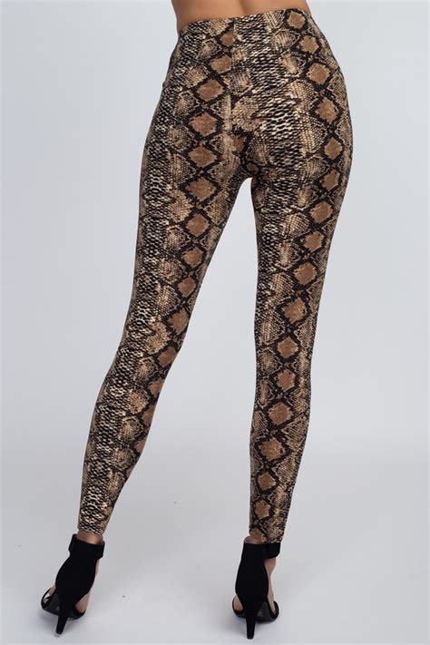 Womens Snakeskin Print Leggings Wholesale