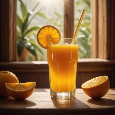 Premium Photo A Glass Of Refreshing Orange Juice Adorned