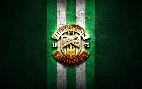 Herunterladen Hintergrundbild Hibernian Fc Goldenes Logo Schottische